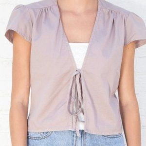 Brandy Melville Taupe Tied Top